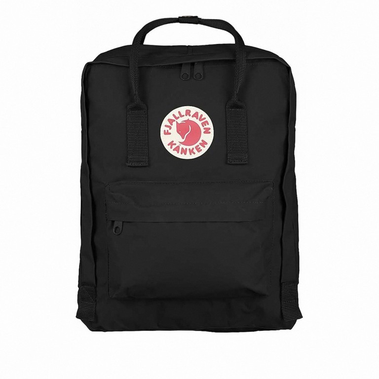 Rucksack Kånken, Farbe: schwarz, anthrazit, grau, blau/petrol, braun, cognac, taupe/khaki, grün/oliv, rot/weinrot, flieder/lila, rosa/pink, orange, gelb, beige, Marke: Fjällräven, Abmessungen in cm: 27x38x13, Bild 1 von 15