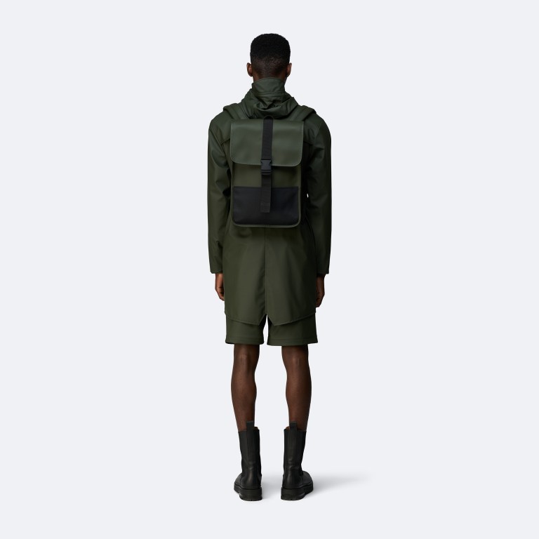 Rucksack Buckle Backpack Mini Green, Farbe: grün/oliv, Marke: Rains, EAN: 5711747472344, Abmessungen in cm: 29x42x8, Bild 4 von 5