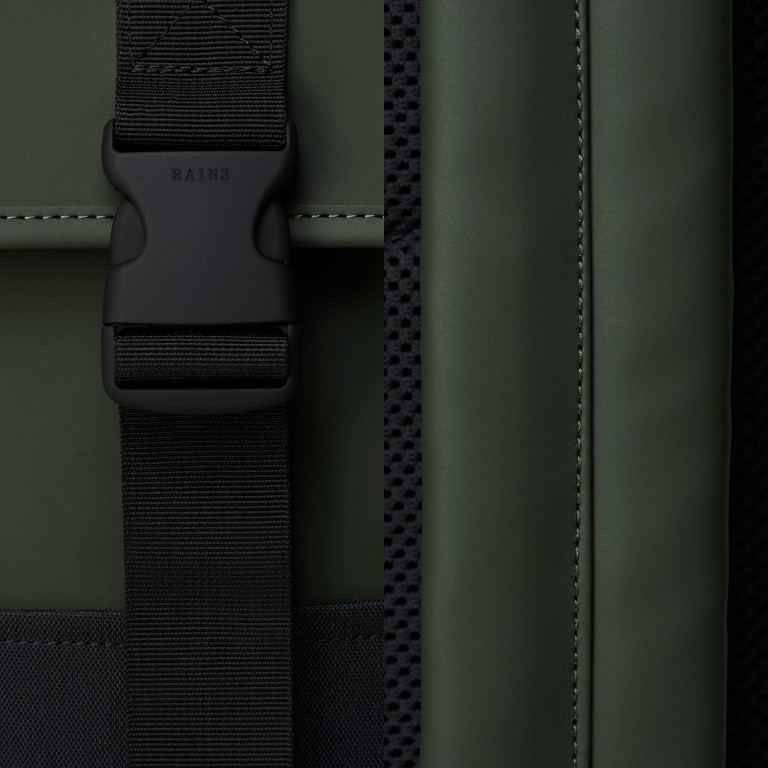 Rucksack Buckle Backpack Mini Green, Farbe: grün/oliv, Marke: Rains, EAN: 5711747472344, Abmessungen in cm: 29x42x8, Bild 5 von 5