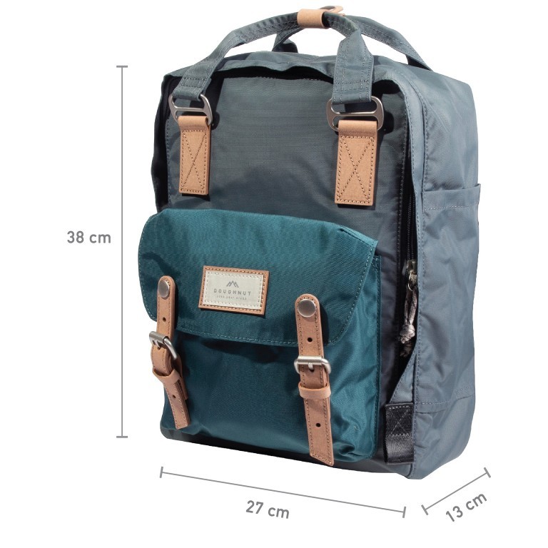 Rucksack Jungle Series Macaroon mit Laptopfach 13 Zoll Volumen 16 Liter Light Grey Navy, Farbe: grau, Marke: Doughnut, EAN: 4895222507477, Abmessungen in cm: 28x38x11, Bild 7 von 12