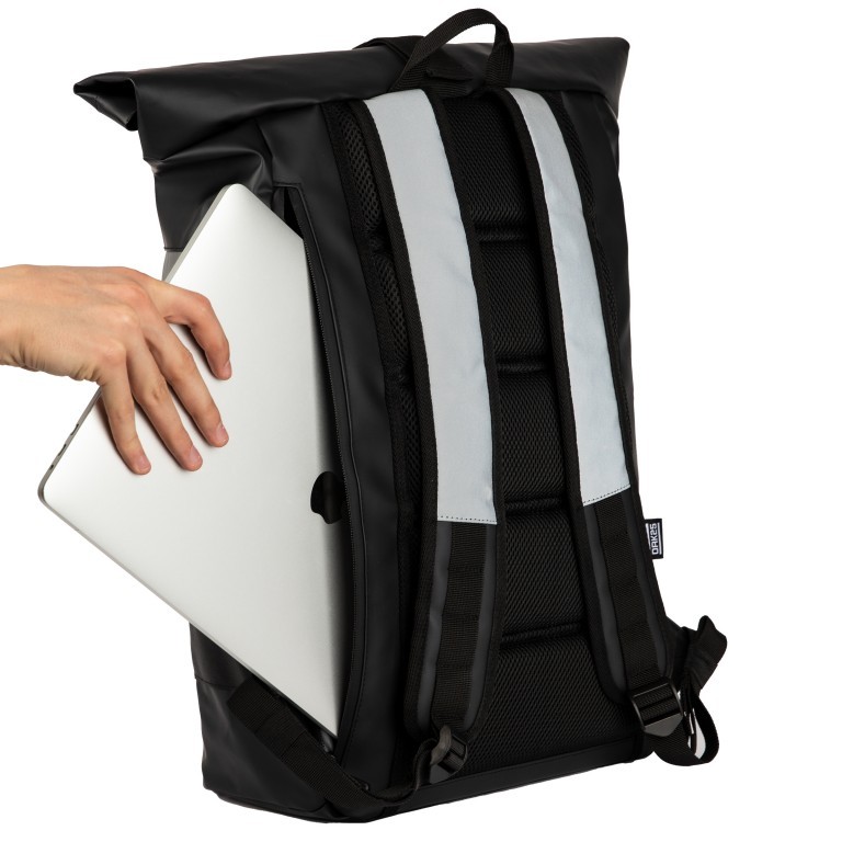 Rucksack Reflective Rolltop mit Laptopfach 16 Zoll Black, Farbe: schwarz, Marke: OAK25, EAN: 4270001715951, Bild 8 von 10
