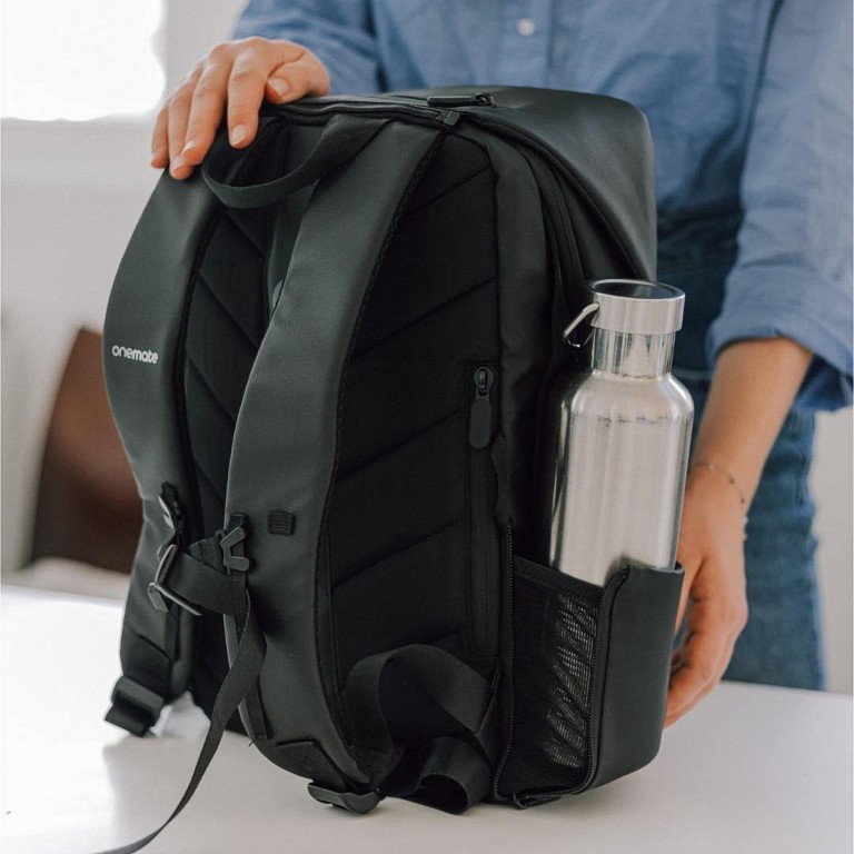 Rucksack Backpack Mini mit Laptopfach 14 Zoll Volumen 15.0 Liter Grau, Farbe: grau, Marke: Onemate, EAN: 8720648099045, Abmessungen in cm: 25x37x15, Bild 6 von 7