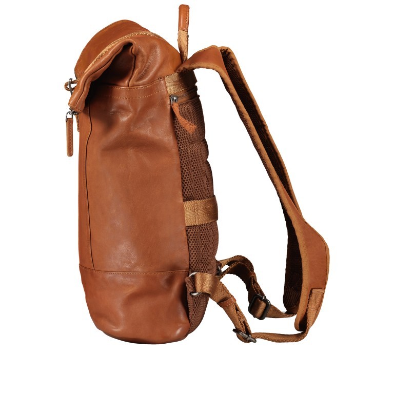 Rucksack Vintage 3.0 mit Rolltop Braun, Farbe: braun, Marke: Hausfelder Manufaktur, EAN: 4065646007055, Abmessungen in cm: 28x42x12.5, Bild 3 von 8