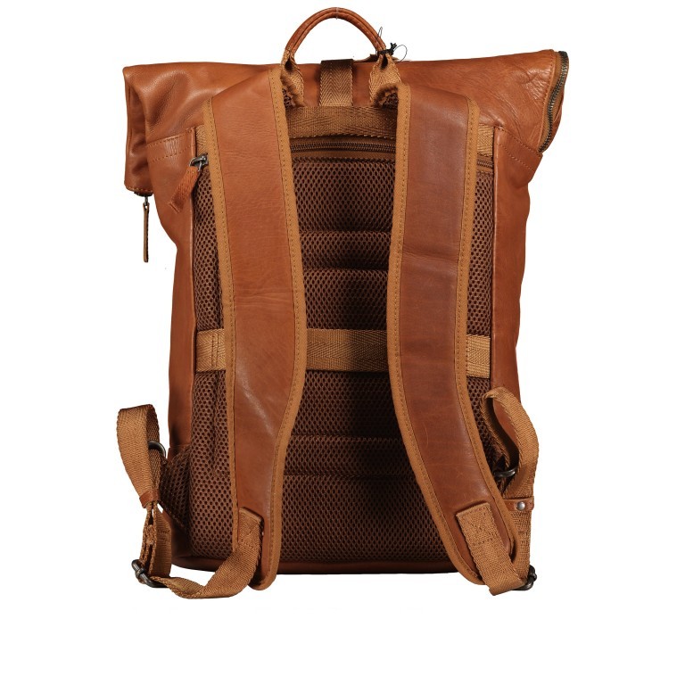 Rucksack Vintage 3.0 mit Rolltop Braun, Farbe: braun, Marke: Hausfelder Manufaktur, EAN: 4065646007055, Abmessungen in cm: 28x42x12.5, Bild 4 von 8