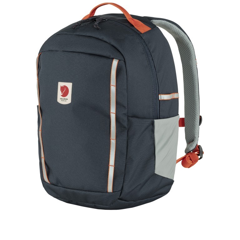 Rucksack Skule Kids rundum reflektierend, Farbe: blau/petrol, grün/oliv, rosa/pink, gelb, Marke: Fjällräven, Abmessungen in cm: 23x39x15, Bild 2 von 6