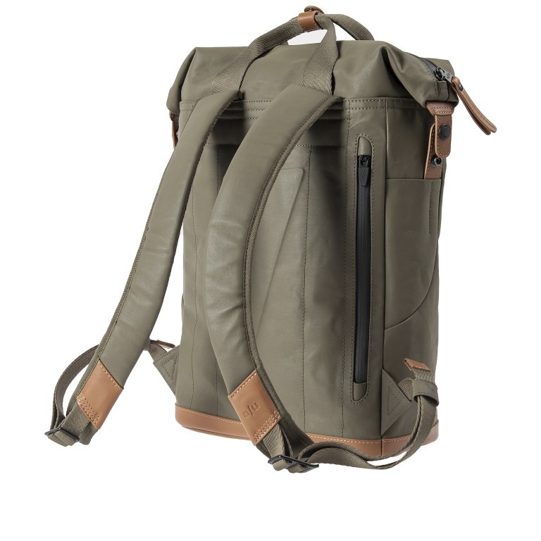 Rucksack Japan Morioka mit Laptopfach 13 Zoll Fallen Rock, Farbe: taupe/khaki, Marke: Aunts & Uncles, EAN: 4250394982581, Abmessungen in cm: 27x38x12, Bild 3 von 12