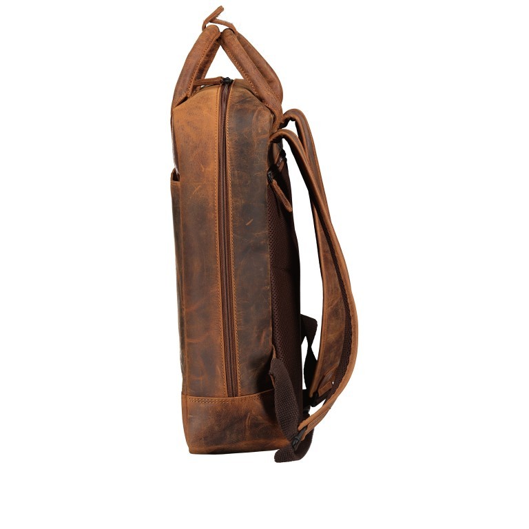 Rucksack Huntsville Horacio mit Laptopfach 14 Zoll, Farbe: schwarz, cognac, Marke: Hausfelder Manufaktur, Bild 3 von 6