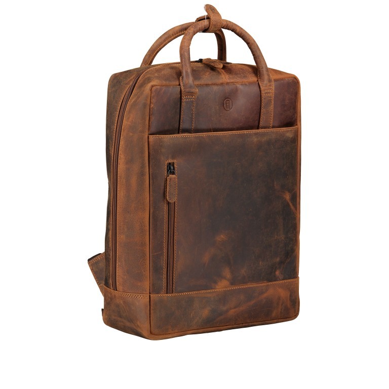 Rucksack Huntsville Horacio mit Laptopfach 14 Zoll, Marke: Hausfelder Manufaktur, Abmessungen in cm: 30x40x11, Bild 2 von 6