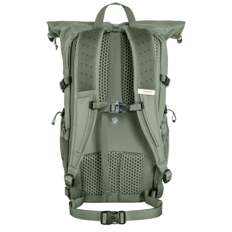 Rucksack Abisko Hike Foldsack, Farbe: schwarz, grau, blau/petrol, grün/oliv, Marke: Fjällräven, Abmessungen in cm: 26x53x20, Bild 3 von 9