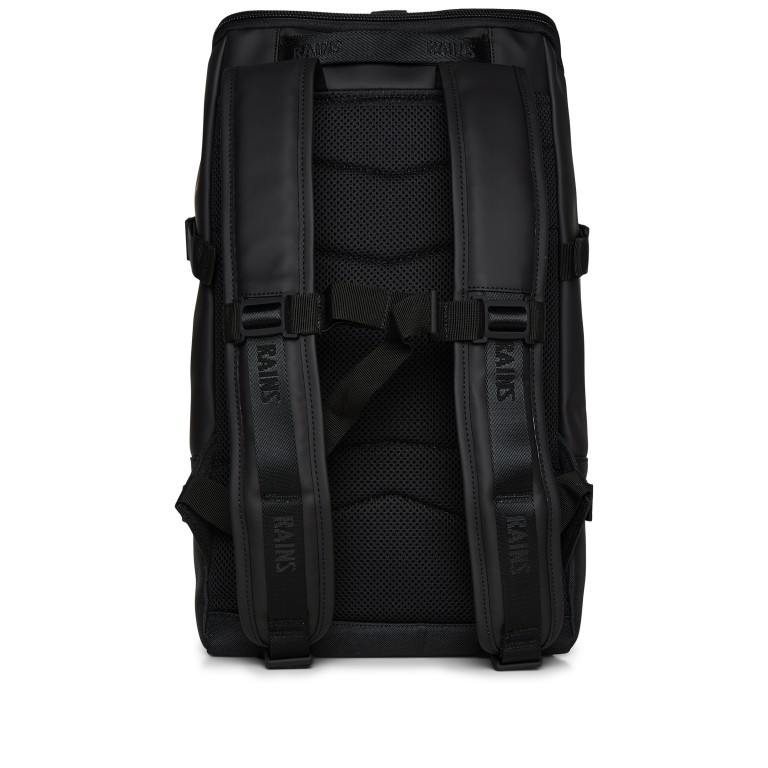 Rucksack Trail Cargo Backpack mit Laptopfach 13 Zoll Black, Farbe: schwarz, Marke: Rains, EAN: 5711747529444, Abmessungen in cm: 26x45x12, Bild 2 von 6