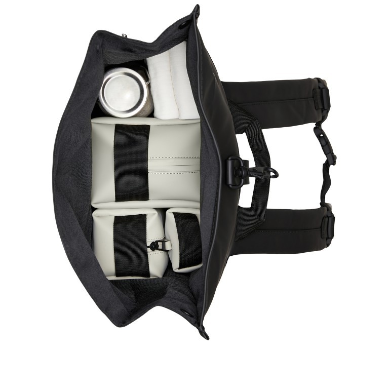 Rucksack Rolltop mit Laptopfach 16 Zoll, Farbe: schwarz, grau, blau/petrol, grün/oliv, beige, Marke: Rains, Abmessungen in cm: 32x48x11, Bild 5 von 5