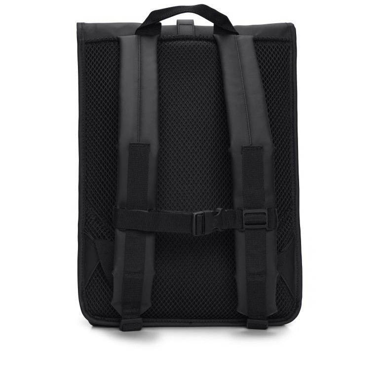 Rucksack Rolltop mit Laptopfach 16 Zoll, Farbe: schwarz, grau, blau/petrol, grün/oliv, Marke: Rains, Abmessungen in cm: 32x48x11, Bild 2 von 5