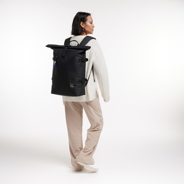 Rucksack Rolltop 2.0, Farbe: schwarz, grau, blau/petrol, grün/oliv, Marke: Got Bag, Abmessungen in cm: 33x43x16, Bild 6 von 13