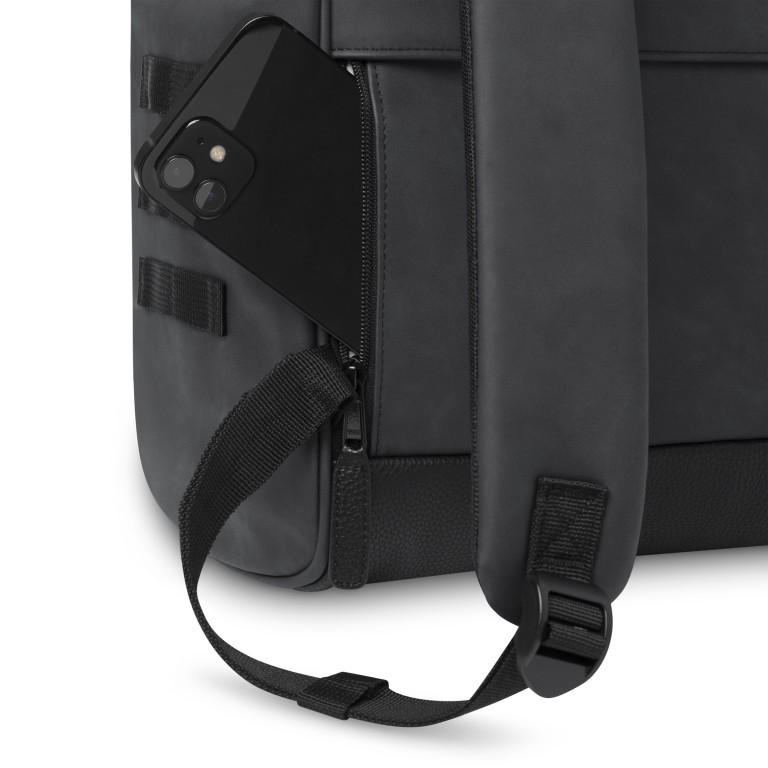Rucksack Adventurer Medium mit zwei auswechselbaren Vortaschen, Farbe: anthrazit, blau/petrol, cognac, grün/oliv, beige, Marke: Cabaia, Abmessungen in cm: 27x41x16, Bild 10 von 10