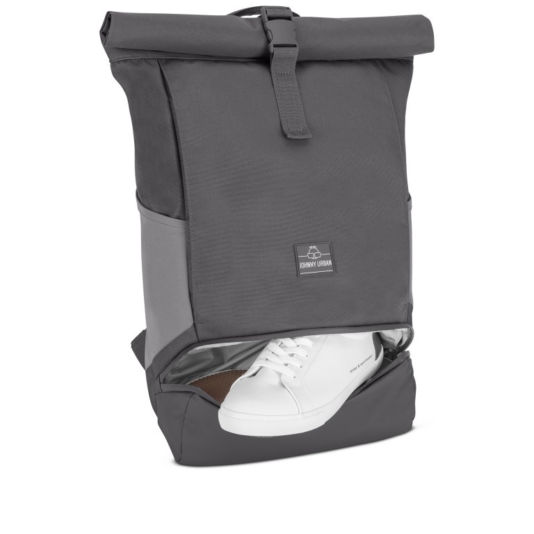 Rucksack Eco Series Allen Large erweiterbar, Farbe: schwarz, grau, blau/petrol, taupe/khaki, beige, Marke: Johnny Urban, Abmessungen in cm: 31x45x14, Bild 11 von 12