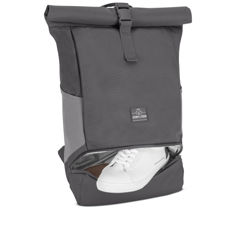 Rucksack Eco Series Allen Large erweiterbar, Farbe: schwarz, grau, blau/petrol, beige, Marke: Johnny Urban, Abmessungen in cm: 31x45x14, Bild 11 von 12