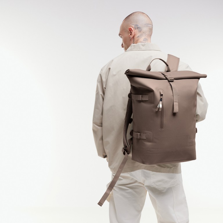 Rucksack Rolltop 2.0 Monochrome, Farbe: schwarz, grau, blau/petrol, braun, taupe/khaki, Marke: Got Bag, Abmessungen in cm: 33x43x16, Bild 7 von 13