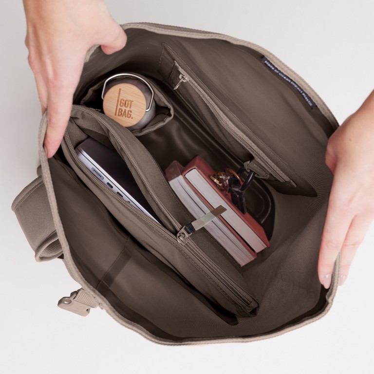 Rucksack Rolltop 2.0 Monochrome Tapdole, Farbe: braun, Marke: Got Bag, EAN: 4260483889585, Abmessungen in cm: 33x43x16, Bild 8 von 13