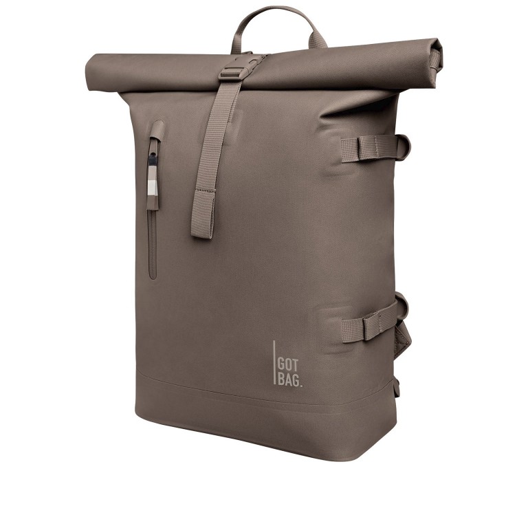 Rucksack Rolltop 2.0 Monochrome, Farbe: schwarz, grau, blau/petrol, braun, taupe/khaki, Marke: Got Bag, Abmessungen in cm: 33x43x16, Bild 2 von 13