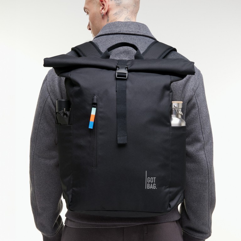 Rucksack Rolltop Easy mit Laptopfach, Farbe: schwarz, grau, blau/petrol, grün/oliv, beige, Marke: Got Bag, Abmessungen in cm: 30x42x15, Bild 9 von 14