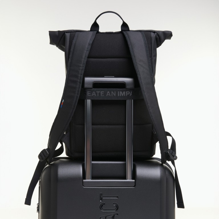 Rucksack Rolltop Easy mit Laptopfach, Farbe: schwarz, grau, blau/petrol, grün/oliv, beige, Marke: Got Bag, Abmessungen in cm: 30x42x15, Bild 6 von 14