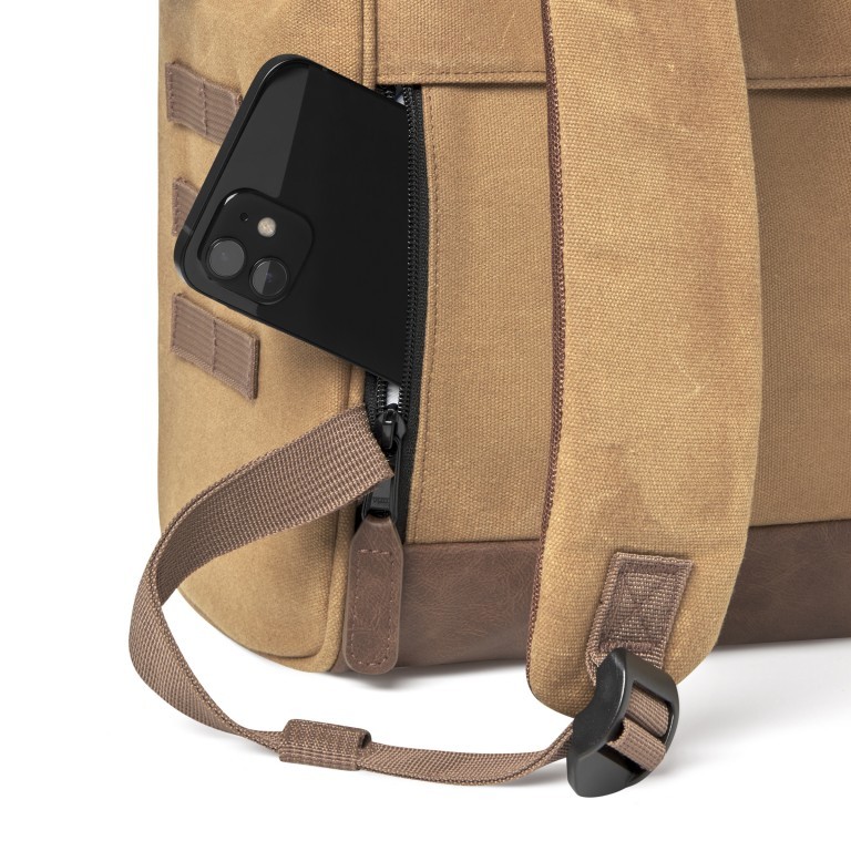 Rucksack Adventurer Medium mit zwei auswechselbaren Vortaschen, Farbe: schwarz, braun, cognac, Marke: Cabaia, Abmessungen in cm: 27x41x16, Bild 12 von 12