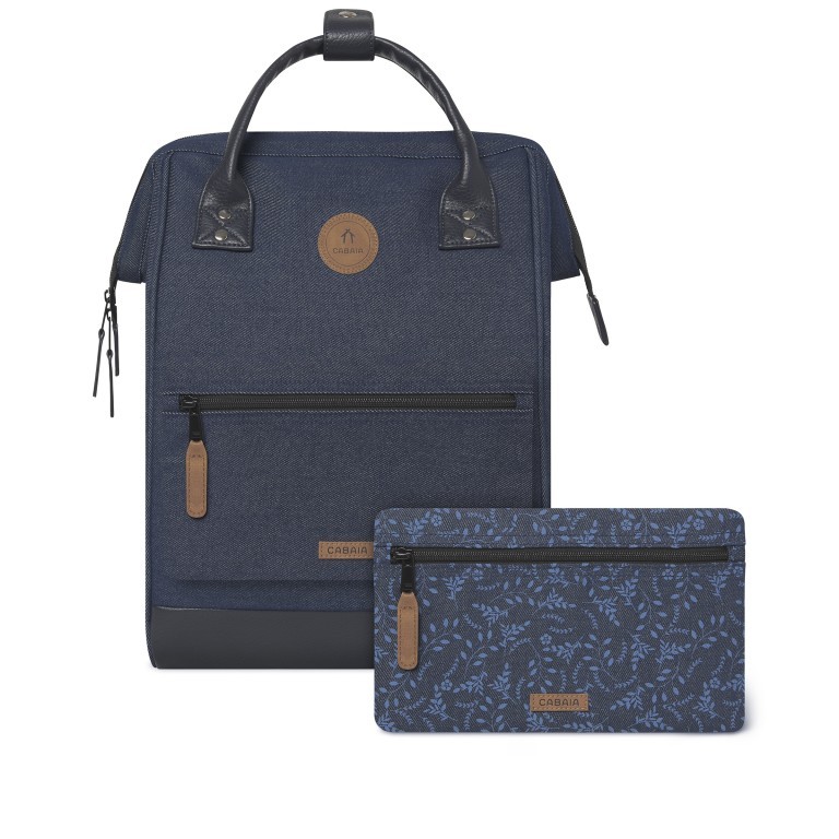 Rucksack Adventurer Medium mit zwei auswechselbaren Vortaschen, Farbe: blau/petrol, Marke: Cabaia, Abmessungen in cm: 27x41x16, Bild 1 von 12