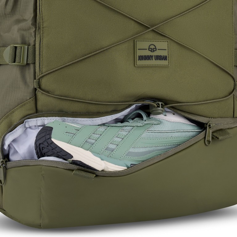 Rucksack Eco Series Allen Large Travel erweiterbar, Farbe: schwarz, grün/oliv, beige, Marke: Johnny Urban, Abmessungen in cm: 31x50x18, Bild 12 von 17