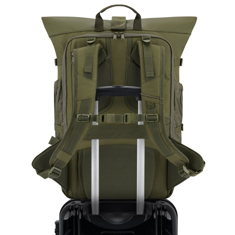 Rucksack Eco Series Allen Large Travel erweiterbar, Farbe: schwarz, grün/oliv, beige, Marke: Johnny Urban, Abmessungen in cm: 31x50x18, Bild 5 von 17