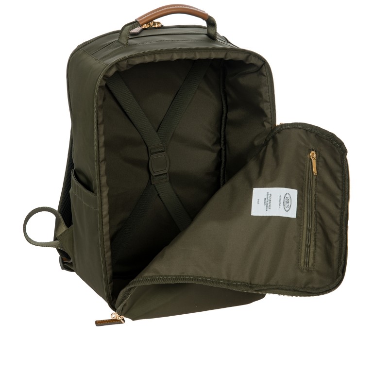 Rucksack X-BAG & X-Travel Underseat Backpack, Farbe: blau/petrol, grün/oliv, Marke: Brics, Abmessungen in cm: 26x39x19, Bild 7 von 9
