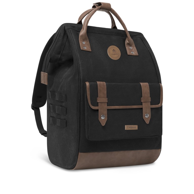 Rucksack Adventurer Large mit zwei auswechselbaren Vortaschen, Farbe: schwarz, braun, cognac, Marke: Cabaia, Abmessungen in cm: 29x49x17, Bild 4 von 10