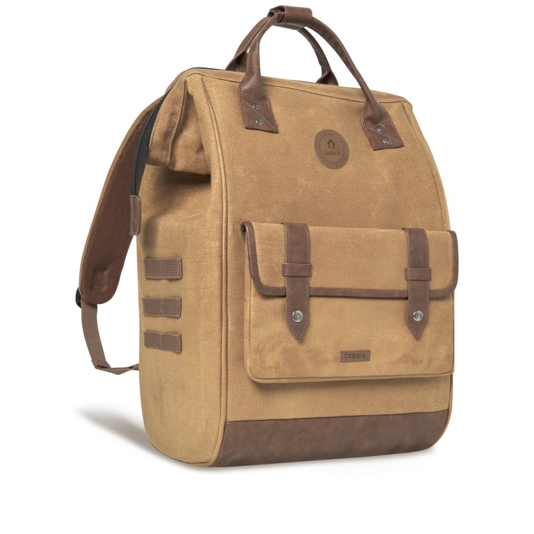 Rucksack Adventurer Large mit zwei auswechselbaren Vortaschen, Farbe: schwarz, braun, cognac, Marke: Cabaia, Abmessungen in cm: 29x49x17, Bild 4 von 9