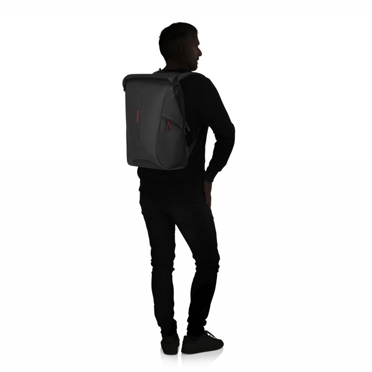 Rucksack Ecodiver Rolltop Backpack L erweiterbar, Farbe: schwarz, orange, Marke: Samsonite, Bild 6 von 16