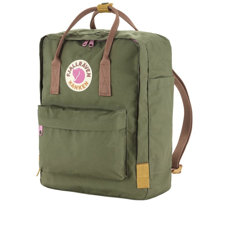 Rucksack Kånken Koncept Limited Edition, Farbe: grau, grün/oliv, rosa/pink, Marke: Fjällräven, Abmessungen in cm: 27.5x36x12, Bild 2 von 6
