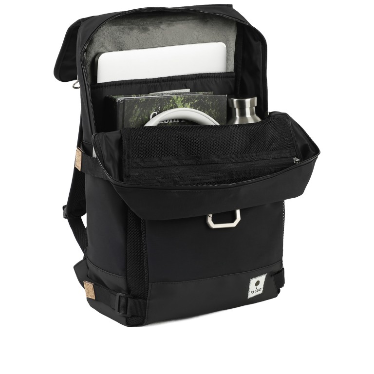 Rucksack Commuter mit Laptopfach 13 Zoll, Farbe: schwarz, blau/petrol, braun, grün/oliv, beige, Marke: Faguo, Abmessungen in cm: 27.5x43x11, Bild 6 von 8