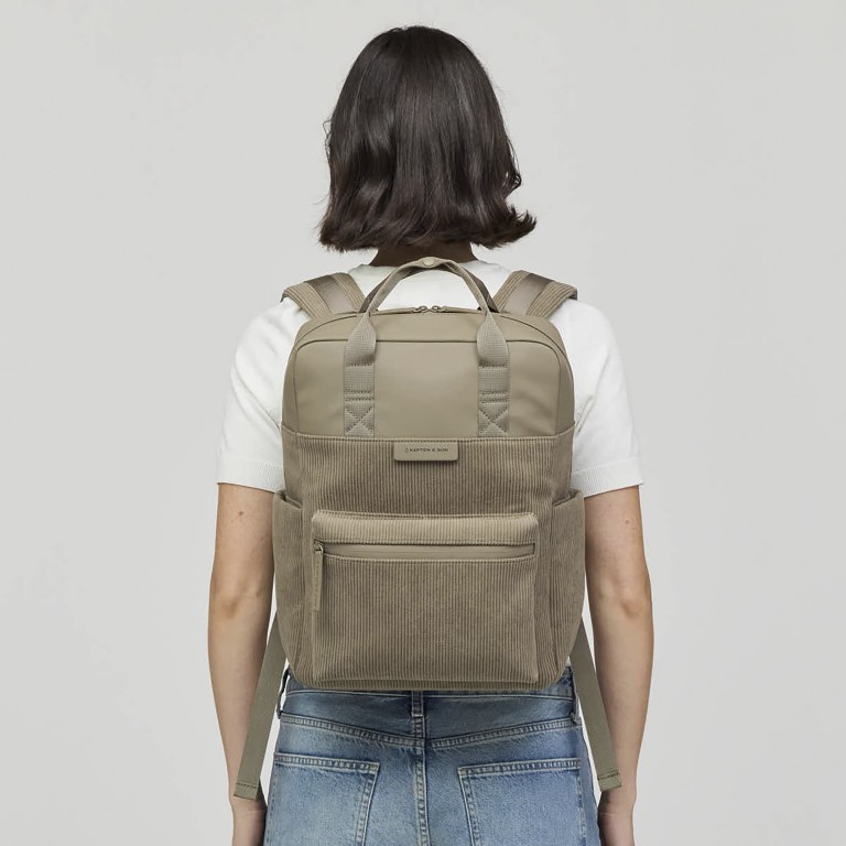 Rucksack Bergen Pro Cord, Farbe: taupe/khaki, beige, Marke: Kapten & Son, Abmessungen in cm: 28x39x11.5, Bild 6 von 10
