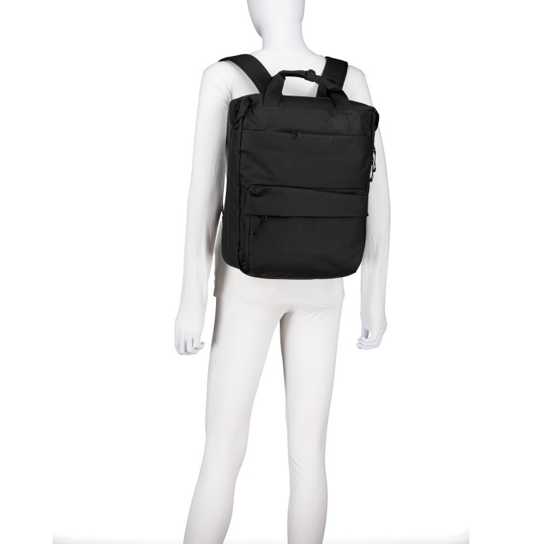 Rucksack Japan Re-Lite Sagami erweiterbar, Farbe: schwarz, blau/petrol, Marke: Aunts & Uncles, Abmessungen in cm: 31x40x11, Bild 4 von 7