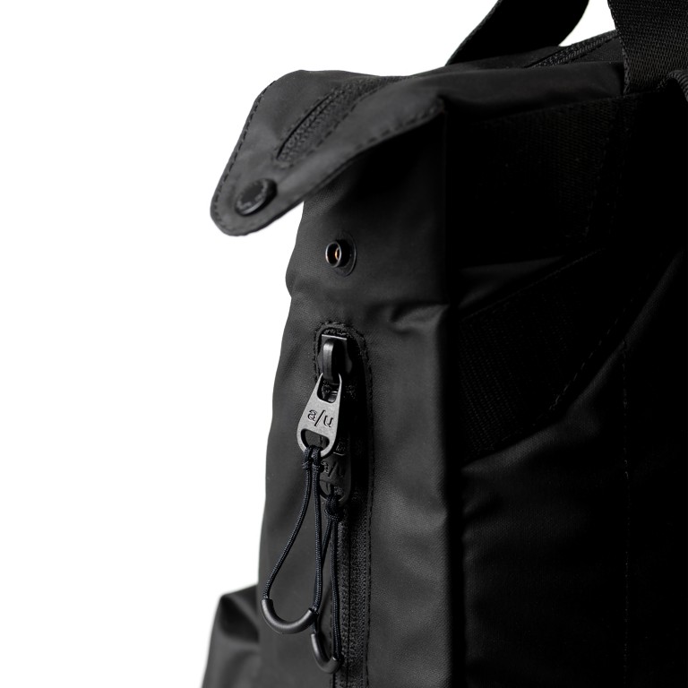 Rucksack Japan Re-Lite Sagami erweiterbar, Farbe: schwarz, blau/petrol, Marke: Aunts & Uncles, Abmessungen in cm: 31x40x11, Bild 7 von 7