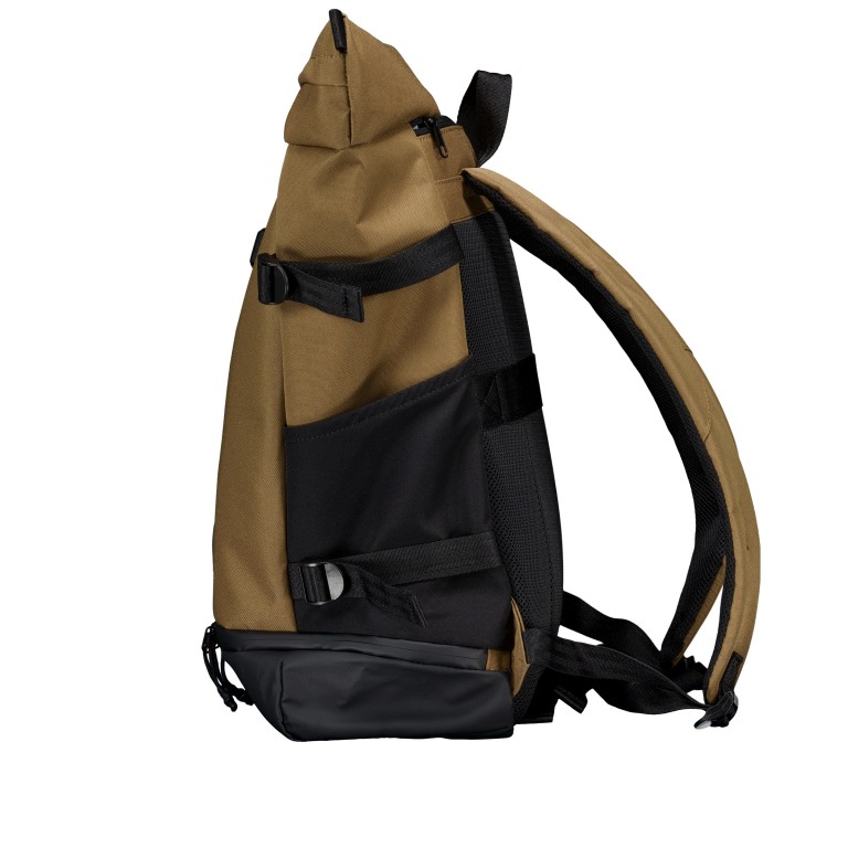 Rucksack New Ham Sebastian LVZ, Farbe: schwarz, cognac, grün/oliv, Marke: Strellson, Abmessungen in cm: 32x53x16, Bild 3 von 6