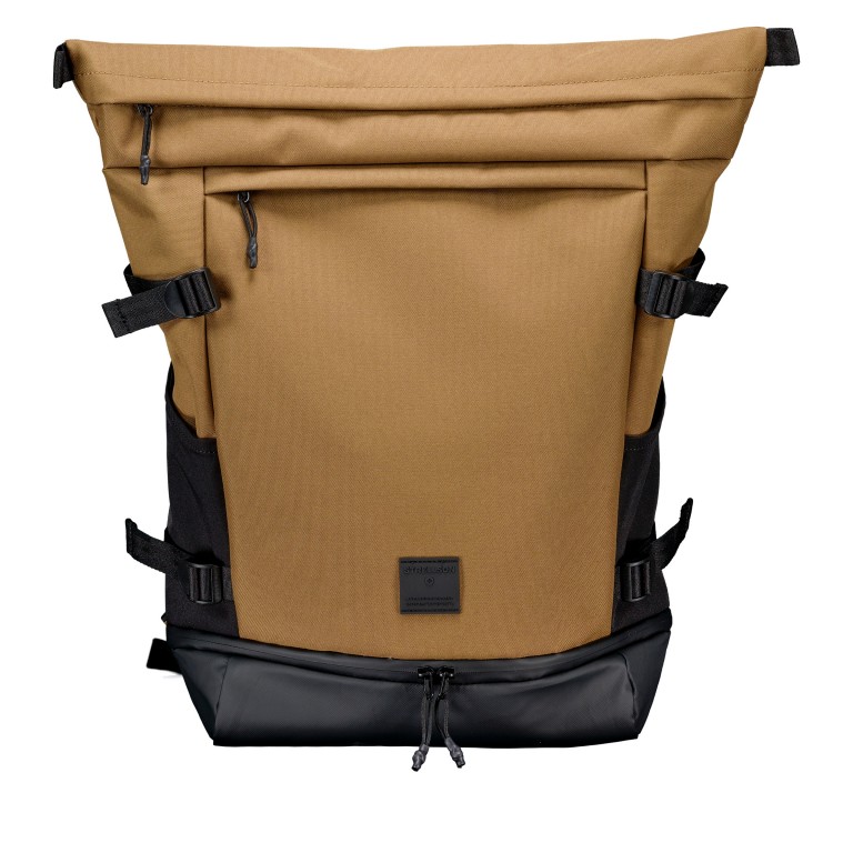 Rucksack New Ham Sebastian LVZ, Farbe: schwarz, cognac, grün/oliv, Marke: Strellson, Abmessungen in cm: 32x53x16, Bild 1 von 6