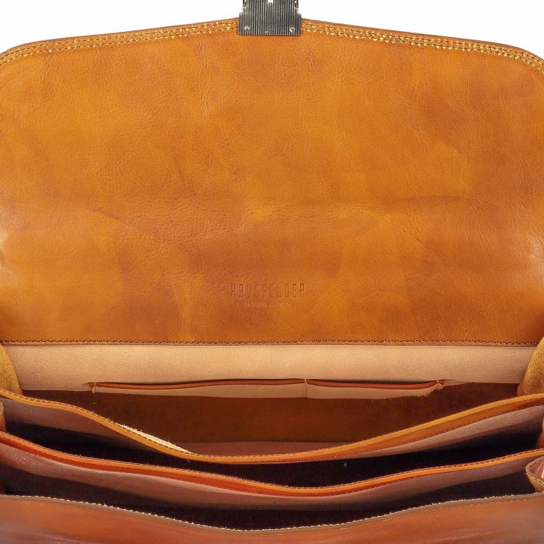 Aktentasche Cognac, Farbe: cognac, Marke: Hausfelder Manufaktur, EAN: 4065646000407, Abmessungen in cm: 41x30x15, Bild 7 von 8