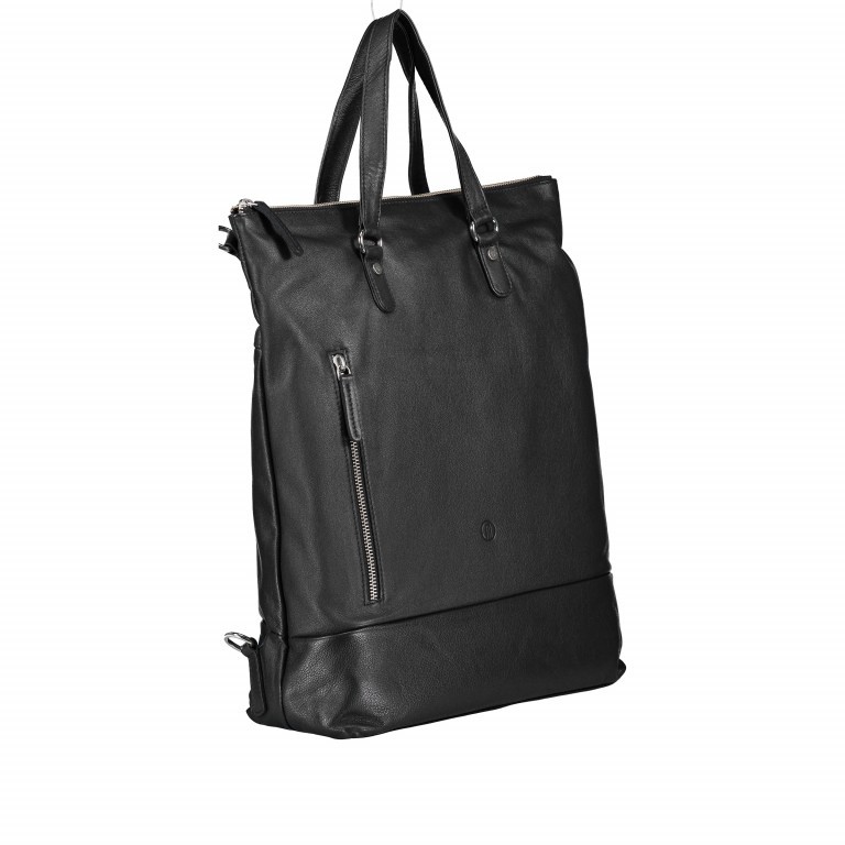 Rucksack Milano Schwarz, Farbe: schwarz, Marke: Hausfelder Manufaktur, EAN: 4251672787218, Abmessungen in cm: 30x38x11, Bild 2 von 11