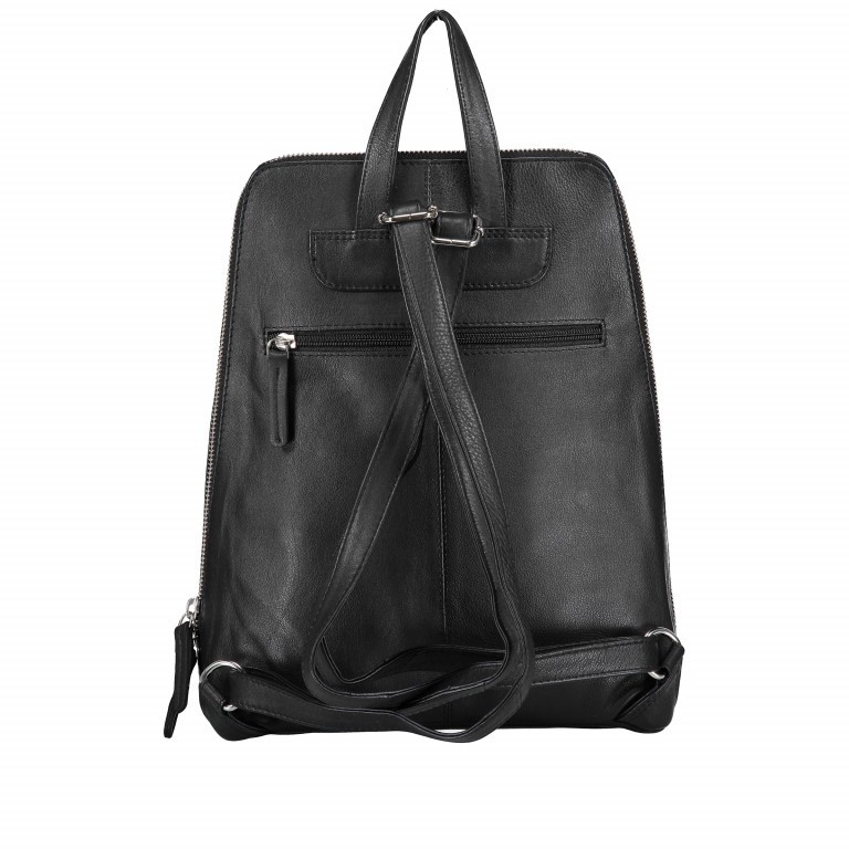 Rucksack Milano Schwarz, Farbe: schwarz, Marke: Hausfelder Manufaktur, EAN: 4065646006607, Abmessungen in cm: 24x30.5x10, Bild 4 von 7