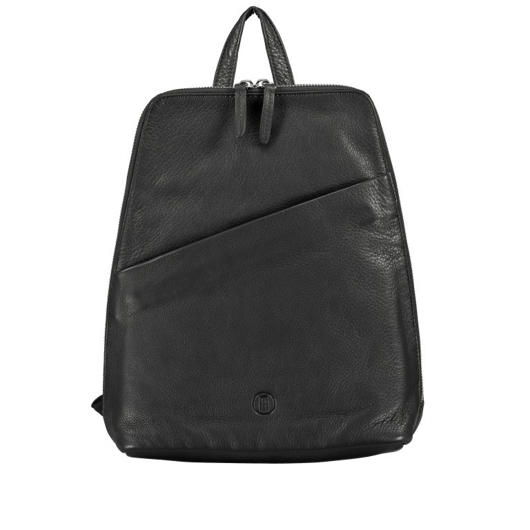 Rucksack Milano Schwarz, Farbe: schwarz, Marke: Hausfelder Manufaktur, EAN: 4065646006607, Abmessungen in cm: 24x30.5x10, Bild 1 von 7