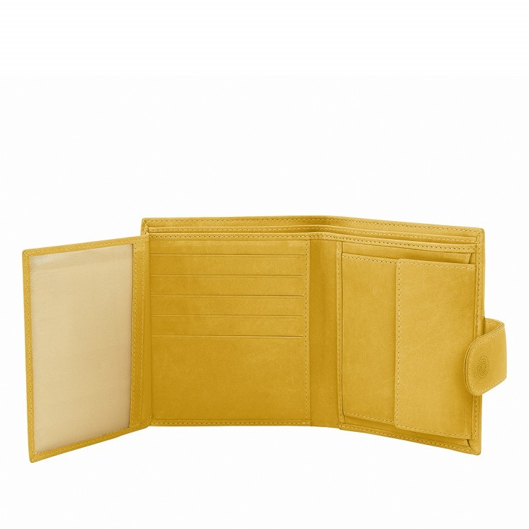 Geldbörse Hibiscus Gelb, Farbe: gelb, Marke: Loubs, Abmessungen in cm: 10x12x1, Bild 2 von 2