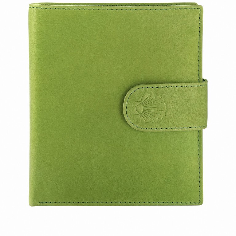 Geldbörse Hibiscus Hellgrün, Farbe: grün/oliv, Marke: Loubs, Abmessungen in cm: 10x12x1, Bild 1 von 2