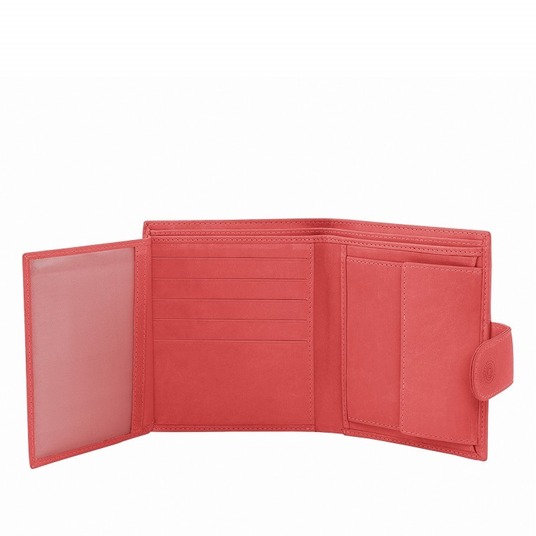 Geldbörse Hibiscus Koralle, Farbe: rot/weinrot, Marke: Loubs, Abmessungen in cm: 10x12x1, Bild 2 von 2