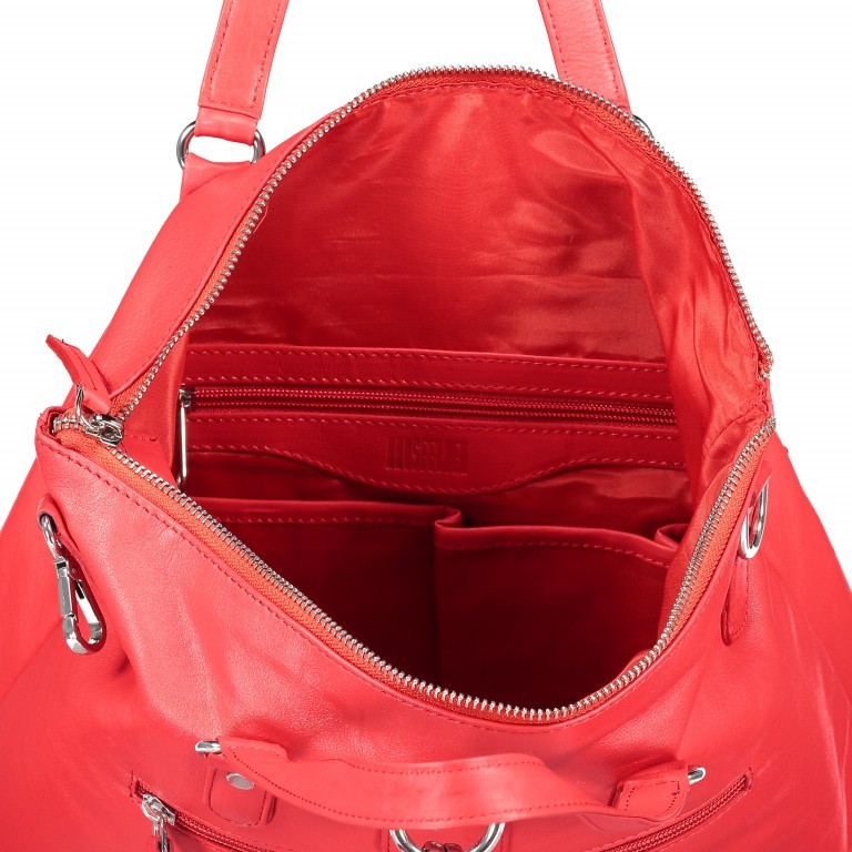 Rucksack Milano Rot, Farbe: rot/weinrot, Marke: Hausfelder Manufaktur, EAN: 4251672707780, Abmessungen in cm: 30x38x11, Bild 12 von 13