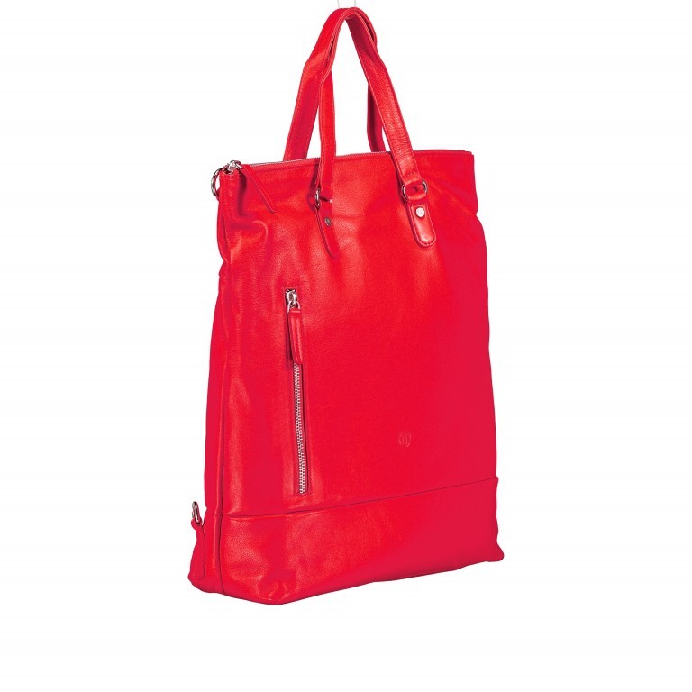 Rucksack Milano Rot, Farbe: rot/weinrot, Marke: Hausfelder Manufaktur, EAN: 4251672707780, Abmessungen in cm: 30x38x11, Bild 2 von 13