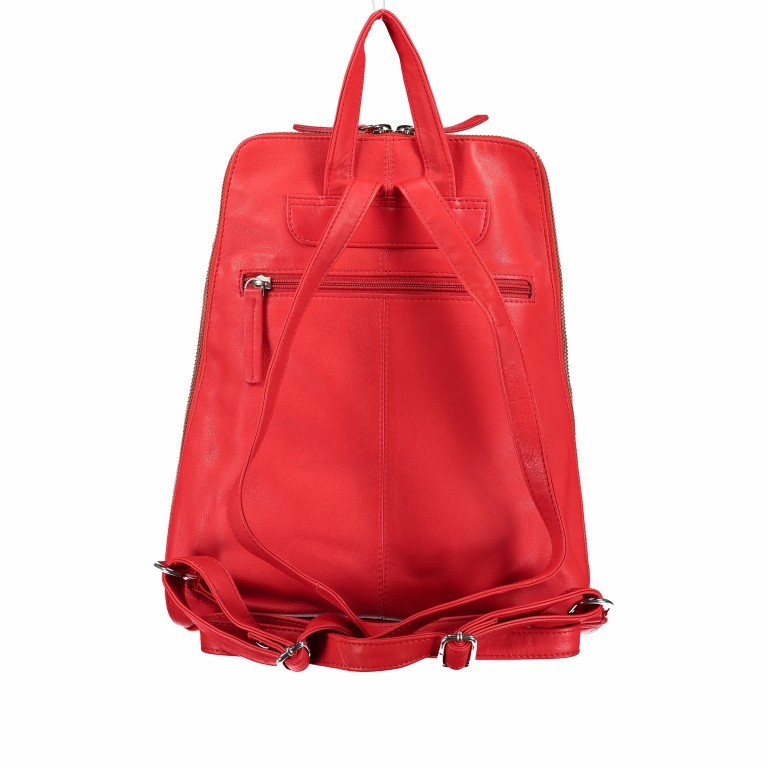 Rucksack Milano Rot, Farbe: rot/weinrot, Marke: Hausfelder Manufaktur, EAN: 4251672756207, Abmessungen in cm: 24x30.5x10, Bild 4 von 7